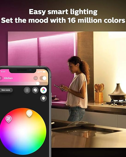Philips Hue Indoor 6-Foot Smart LED Light Strip Plus Base Kits with Plugs - Color-Changing Single-Color Effect - 2 Pack - Control with Hue App - Works with Alexa, Google Assistant and Apple HomeKit PhilipsHue
