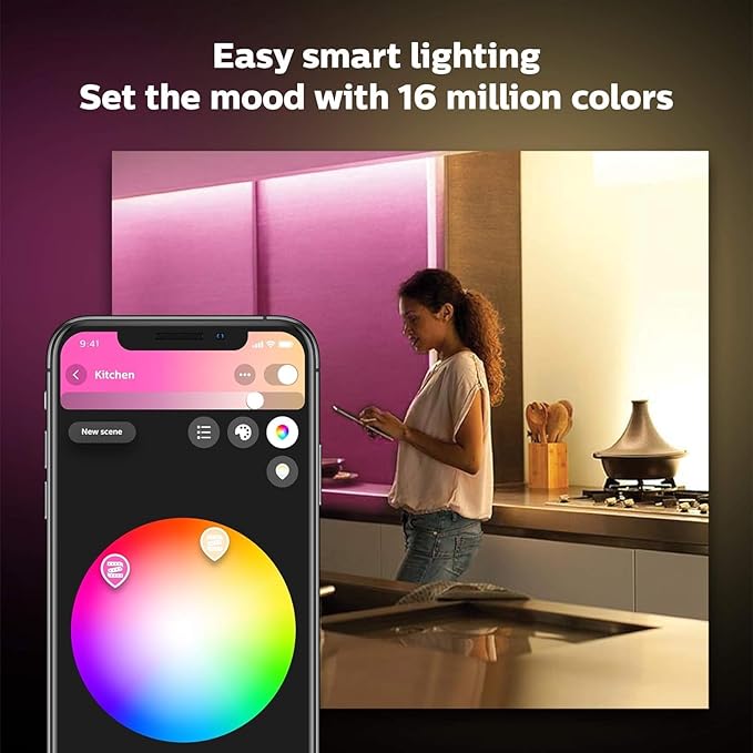 Philips Hue Indoor 6-Foot Smart LED Light Strip Plus Base Kits with Plugs - Color-Changing Single-Color Effect - 2 Pack - Control with Hue App - Works with Alexa, Google Assistant and Apple HomeKit PhilipsHue