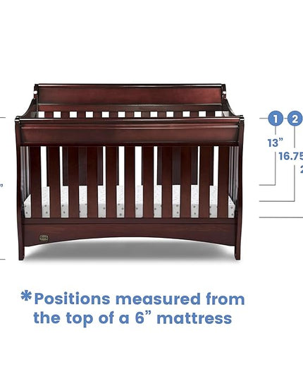 Delta Children Bentley S Series 4-in-1 Convertible Baby Crib, Black Cherry Espresso - LeafyLoom