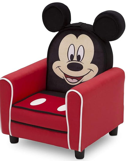 Delta Children Figural Upholstered Kids Chair, Wood ,Disney Mickey Mouse - LeafyLoom