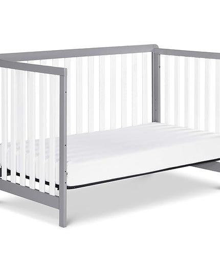 Carter's by DaVinci Colby 4-in-1 Low-Profile Convertible Crib in Grey and White, Greenguard Gold Certified - LeafyLoom