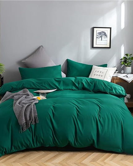 Green Comforter Set King Dark Green Bedding Set Soft Lightweight Pure Emerald Green Comforter Men Women Durable Green King Blanket Breathable Green Comforter Set Solid Green Bed Comforter - LeafyLoom