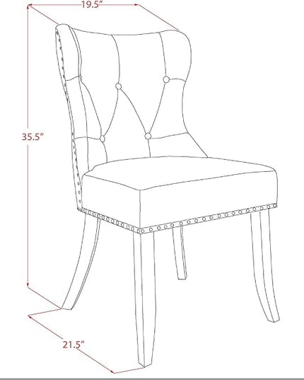East West Furniture SIP7T37 Sion Modern Parson Dining Button Tufted Nailhead Trim Limelight Linen Fabric Upholstered Chairs, Set of 2, Jacobean - LeafyLoom