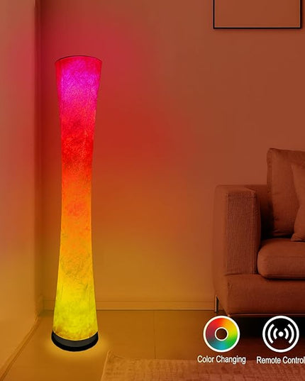 Floor Lamp, floor lamps for living room, floor lamp for bedroom, standing lamp, RGB Color Changing, Music Sync, APP Remote Control, 62'' Standing Lamp for Living Room,see installation video here - LeafyLoom