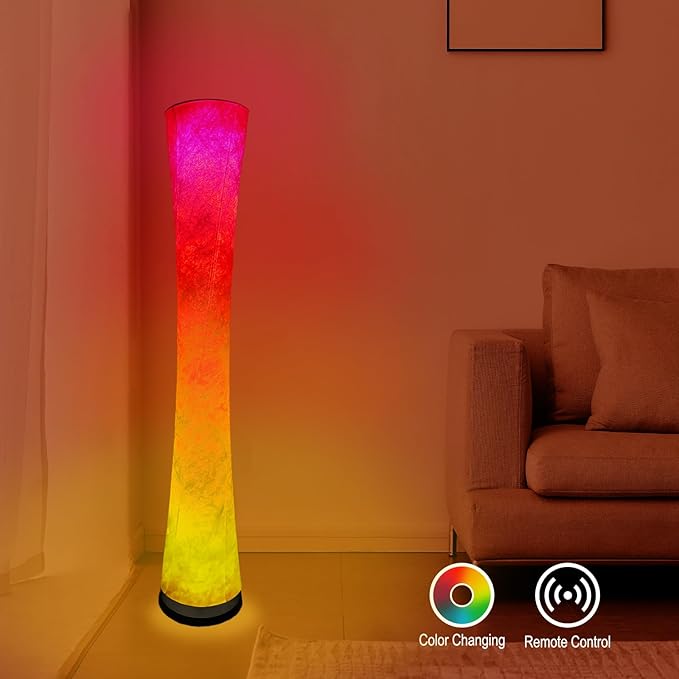 Floor Lamp, floor lamps for living room, floor lamp for bedroom, standing lamp, RGB Color Changing, Music Sync, APP Remote Control, 62'' Standing Lamp for Living Room,see installation video here - LeafyLoom