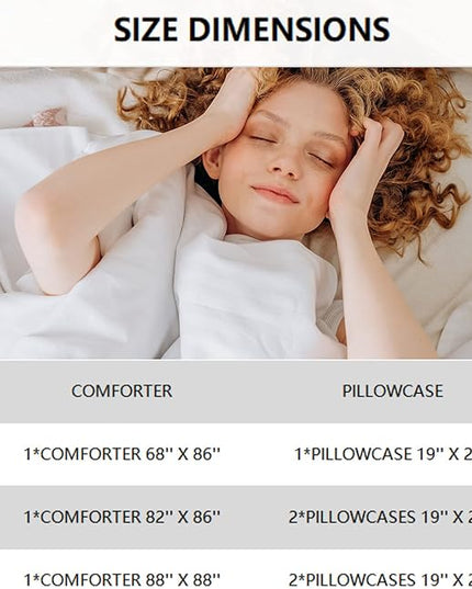 Mushroom Comforter for Girls Boys Teen, Cartoon Fungus Bedding Set Full Size, Cute Plants Pattern Black Comforter Set Soft Breathable Microfiber Quilt for All Season 3Pcs with Pillowcases - LeafyLoom