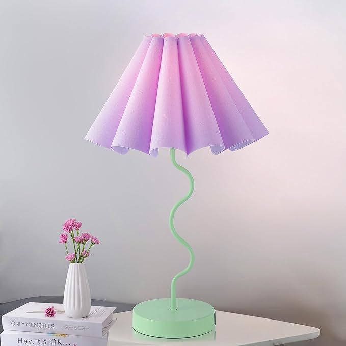 Table Lamps for Bedroom Modern Single Table Lamp for Night Stands Beside Lamps Living Room End Table Lamp (Green) - LeafyLoom