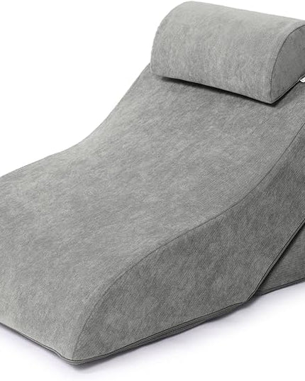 baibu 20 in Bed Wedge Pillow Set Foam | Adjustable Pillows for Back, Leg and Knee Pain Relief | Post Surgery Ortho Pillow – Anti Snoring, Heartburn, Acid Reflux & GRED (Gray) - LeafyLoom