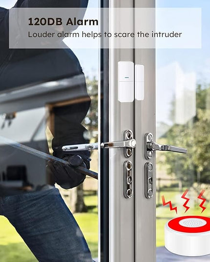 tolviviov Home Security System Wireless, DIY Door Alarm Security System, App Alerts, 10-Piece Kit, No Monthly fee, WiFi Alarm, Door Window Motion Sensor, for Safety, Home Security, Kids Safety tolviviovDirect