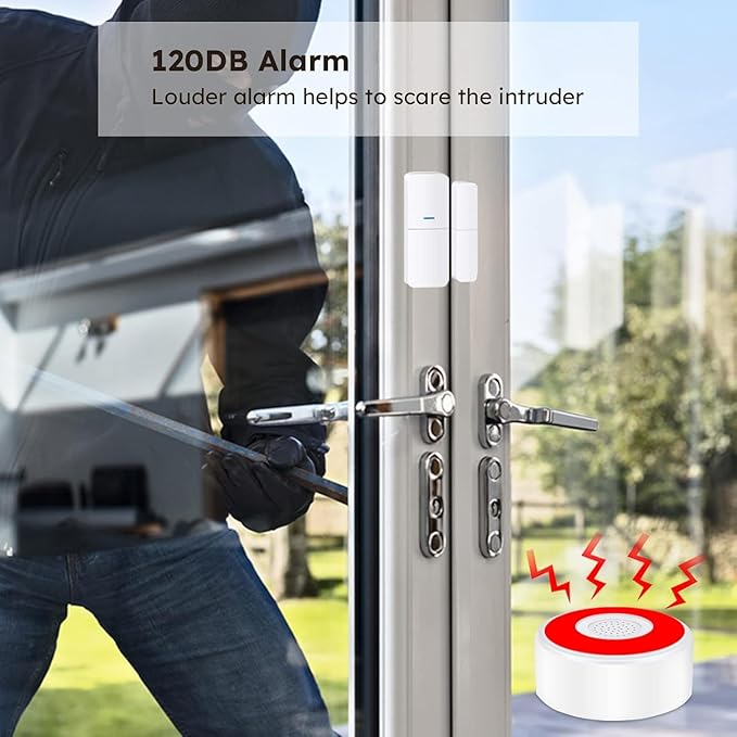 tolviviov Home Security System Wireless, DIY Door Alarm Security System, App Alerts, 10-Piece Kit, No Monthly fee, WiFi Alarm, Door Window Motion Sensor, for Safety, Home Security, Kids Safety tolviviovDirect