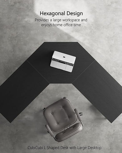 CubiCubi L Shaped Desk, 59.1 inch Computer Corner Desk with 2 Storage Shelves, Home Office Desk for Writing Gaming Study, Black - LeafyLoom