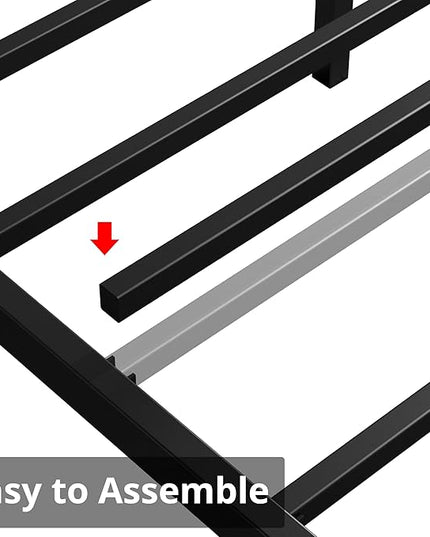 LIKIMIO California King Bed Frames, Storage Headboard with Charging Station, Solid and Stable, Noise Free, No Box Spring Needed, Easy Assembly - LeafyLoom