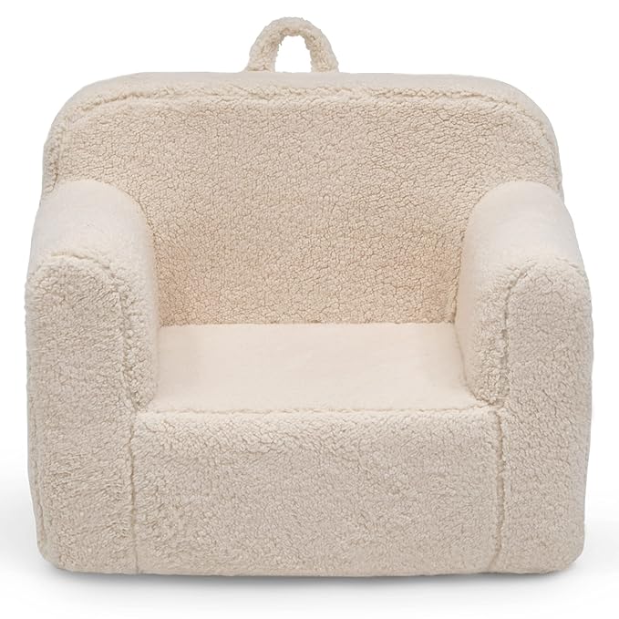 Delta Children Cozee Sherpa Chair, Cream - LeafyLoom