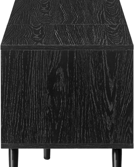 Walker Edison Nora Modern Minimal Open-Shelf Stand for TVs up to 90 Inches, 80 Inch, Black - LeafyLoom