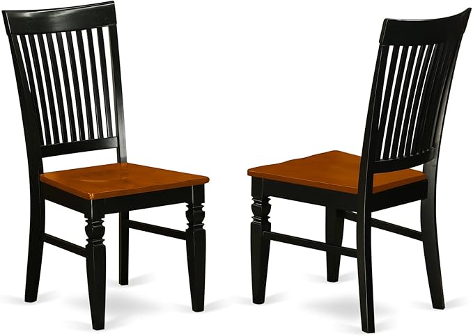 East West Furniture Hartland 5 Piece Modern Set Includes a Round Wooden Table with Pedestal and 4 Dining Chairs, 42x42 Inch, Black & Cherry - LeafyLoom