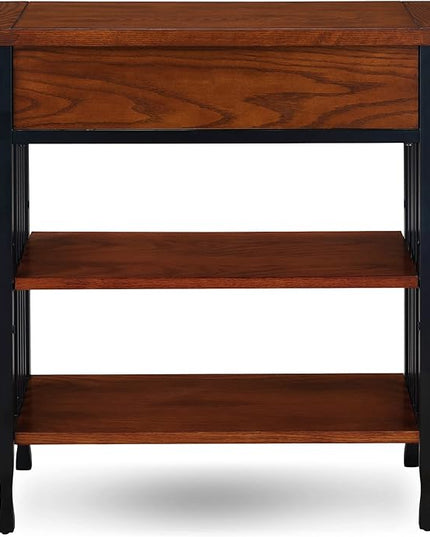 Leick Home SINCE 1912 Ironcraft Foyer Bookcase with Drawer Storage - LeafyLoom