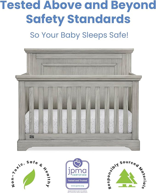 Delta Children Simmons Kids SlumberTime Paloma 4-in-1 Convertible Baby Crib - Greenguard Gold Certified, Rustic Mist - LeafyLoom