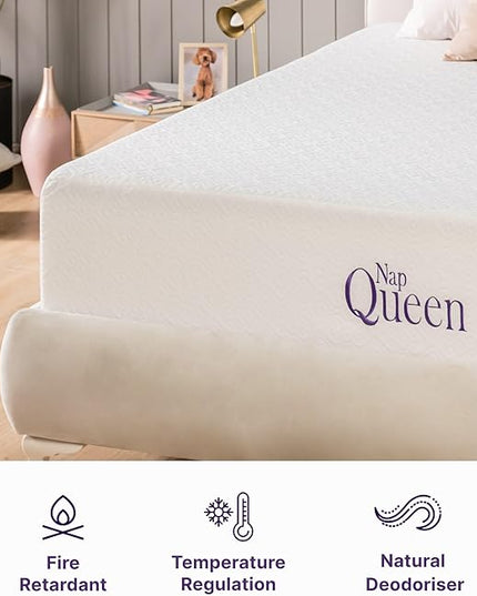 NapQueen Full Mattress, 14 Inch Elizabeth Cooling Gel Memory Foam Mattress, Full Bed Mattress in a Box, CertiPUR-US Certified, Medium Firm, Breathable Soft Fabric Cover - LeafyLoom
