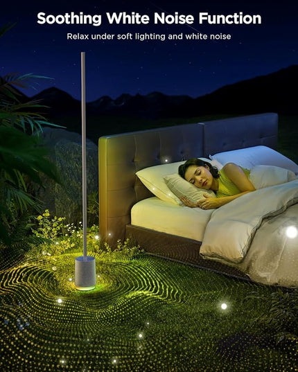Govee Floor Lamp Pro, RGBIC LED Lamp with Bluetooth Speaker and White Noise, 2100 Lumens Standing Lamp, Works with Alexa, 16 Million Colors, Music Sync, Floor Lamp for Bedroom, Living Room, Gray - LeafyLoom
