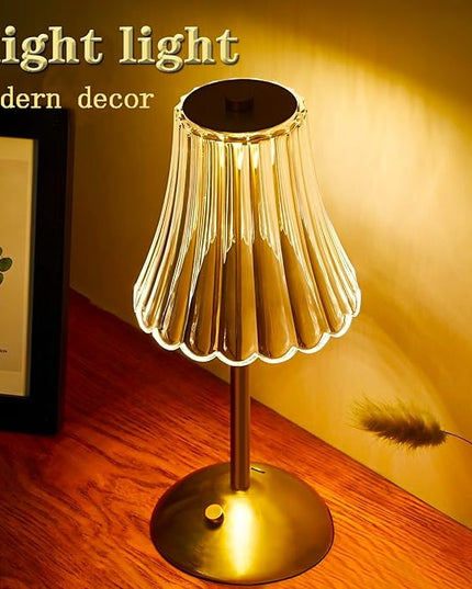 Table Lamps for Nightstand,3 Colors Crystal Table Lamp,LED Night Light,Cordless Lamp Vintage Lamp,Rechargeable Touch Control Small Desk Lamp,Bedside Lamps for Living Bedroom Bathroom Room Bar Lamp - LeafyLoom