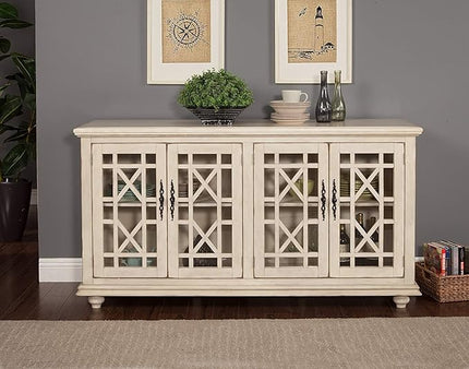 Martin Svensson Home Orsey 63" TV Stand, Antique White - LeafyLoom