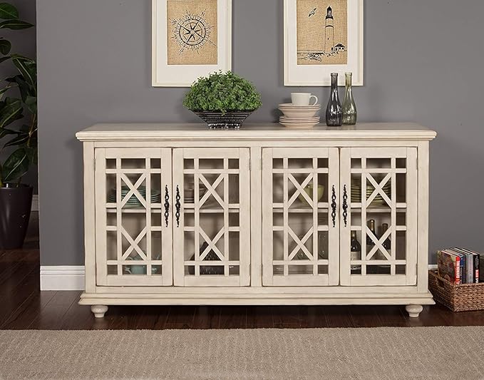 Martin Svensson Home Orsey 63" TV Stand, Antique White - LeafyLoom