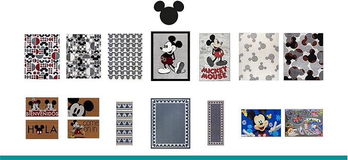 Gertmenian Disney Mickey Mouse Splash Area Rug for Children & Teens, Kids Home Decor for Girls & Boys, 4x6 Large, Multi, 46688 - LeafyLoom