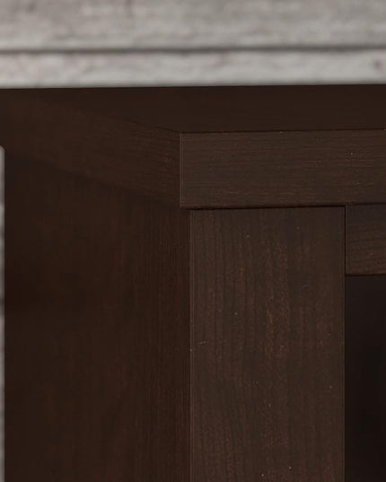 Bush Furniture Somerset Tall 5 Shelf Bookcase | Large Open Bookshelf | Display Cabinet for Library, Living Room, and Home Office, 30W x 13D x 65H, Mocha Cherry - LeafyLoom