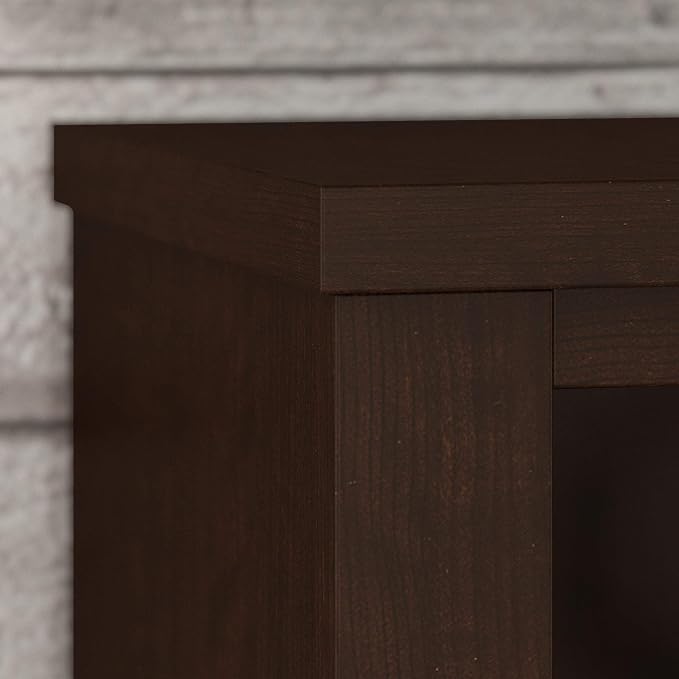 Bush Furniture Somerset Tall 5 Shelf Bookcase | Large Open Bookshelf | Display Cabinet for Library, Living Room, and Home Office, 30W x 13D x 65H, Mocha Cherry - LeafyLoom