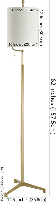 Safavieh FLL4063A Lighting Ezekiel Brass Gold 62-inch (LED Bulb Included) Floor Lamp - LeafyLoom