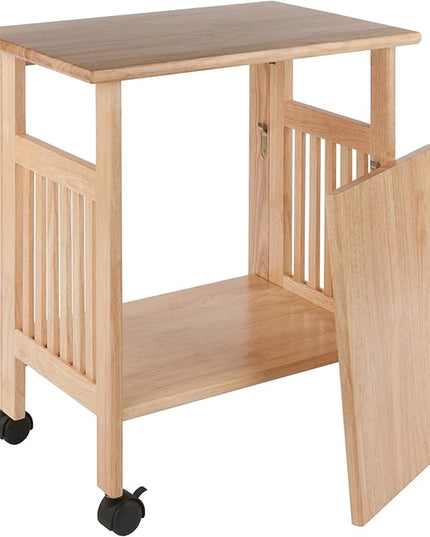 Winsome Mission 2-Shelf Wood Mobile Printer Stand, Brown (81628) - LeafyLoom