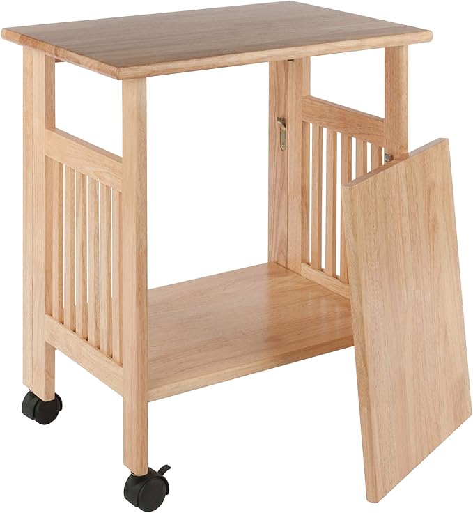 Winsome Mission 2-Shelf Wood Mobile Printer Stand, Brown (81628) - LeafyLoom