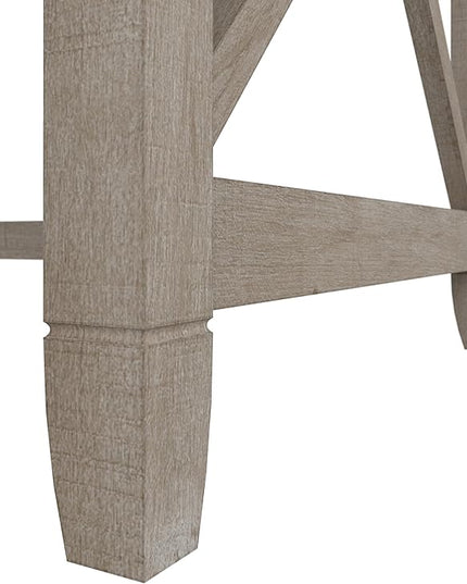 Bush Furniture Key West 60W L Shaped Desk with 2 Drawer Mobile File Cabinet in Washed Gray - LeafyLoom