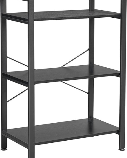 BEWISHOME 3 Tier Bookshelf, Modern Small Book Shelf for Small Spaces, Black Wooden Shelves for Bedroom Living Room and Home Office, 13.78" D x 24.12" W x 37.09" H, JCJ42B - LeafyLoom