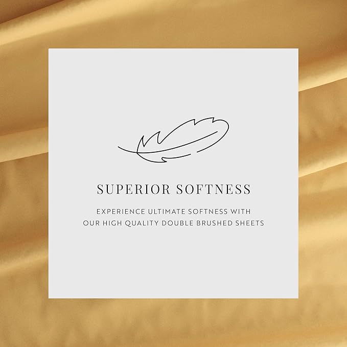 Linen Market Bed Sheets for Twin Size Bed (Gold) - Sleep Better Than Ever with These Soft and Cooling Twin Sheets - Deep Pocket Fits 16" Thick Beds - 3 Piece Twin Sheet Set - LeafyLoom