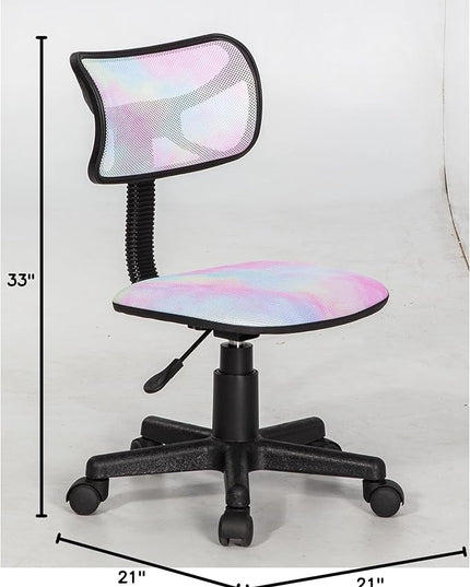Rainbow Tiedye Desk Chair 21D x 21W x 33H in - LeafyLoom