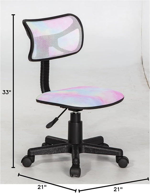 Rainbow Tiedye Desk Chair 21D x 21W x 33H in - LeafyLoom