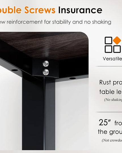 DlandHome Computer Desk Home Office Table Writing Desk Study Table Gaming Desk Worstation (63 inch, Walnut) - LeafyLoom