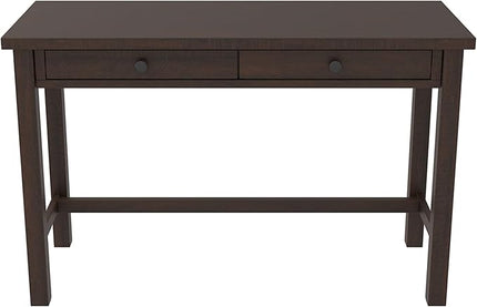 Signature Design by Ashley Camiburg Modern Home Office Writing Desk with Drawers, Warm Brown - LeafyLoom