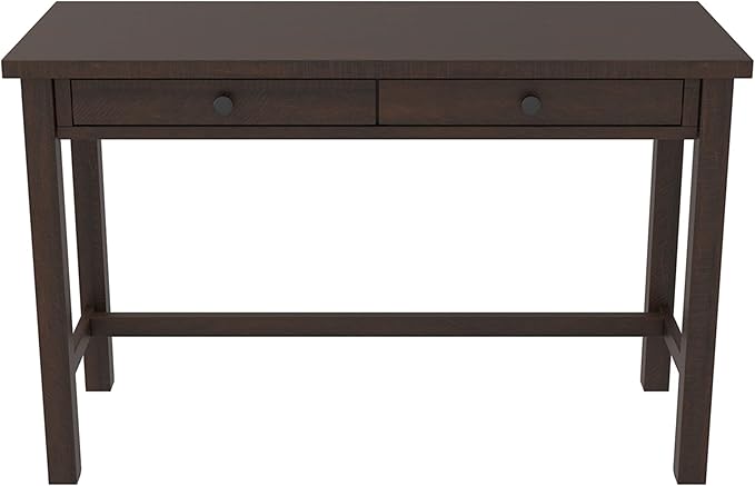 Signature Design by Ashley Camiburg Modern Home Office Writing Desk with Drawers, Warm Brown - LeafyLoom