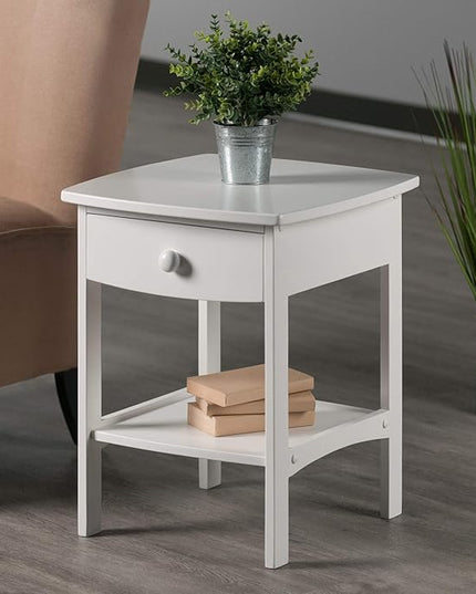 Winsome Basics Solid Wood End Table Nightstand - LeafyLoom