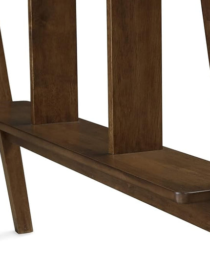 Finch Darren Home Office Drawer Mid Century Accent Desk, 43 Inch Wide Simple Modern Study Table, Walnut Brown - LeafyLoom