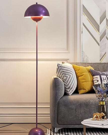 COSYLUX Modern Floor Lamp for Living Room, Industrial Tall Standing Lamp for Bedroom, Metal Shade Reflecting Light reading Floor Lamp for Office, Nursery Room, Corner(Pearl Purple) - LeafyLoom