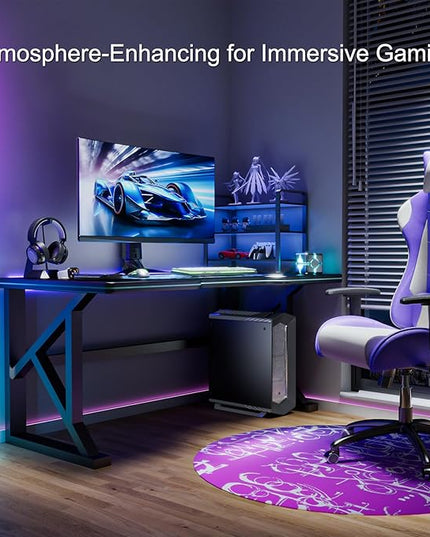 Corner Floor Lamp, Synced Dual Lights LED Control Floor Lamp RGB+ICW Light 56" Smart LED Corner Lamp App and Remote for Living Room Gaming Bedroom and Etc.(1 Pair) - LeafyLoom