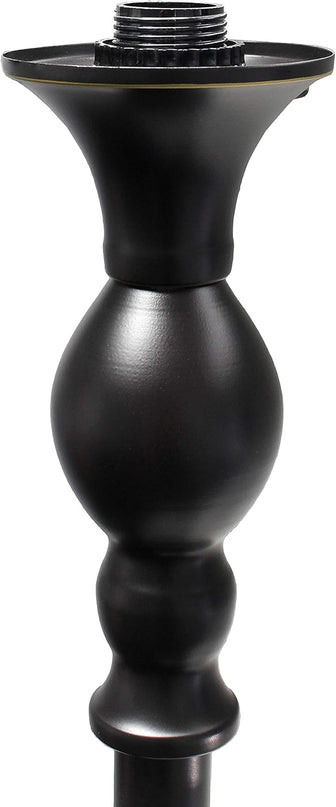 Elegant Designs LF2001-RBZ 1 Light Restoration Bronze Torchiere Floor Lamp with Marbelized Amber Glass Shade - LeafyLoom
