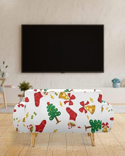 FKELYI Christmas Tree Easy Going Stretch Sofa Slipcover Washable Sofa Couch Cover Comfortable Furniture Protector with Elastic Bottom L FKELYI