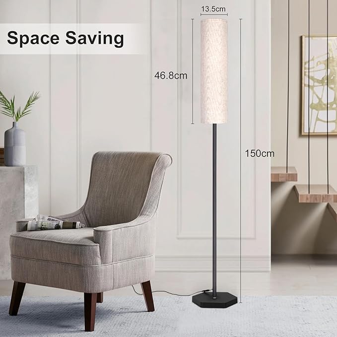 Floor Lamp for Living Room,Modern Standing Lamps with Lamp Shade,Pole Lamps for Bedrooms, Tall Lamp for Reading with Remote (Modern - Black) - LeafyLoom