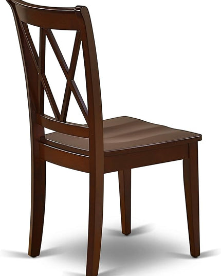 East West Furniture Antique 3 Piece Room Set Contains a Round Wooden Table with Pedestal and 2 Kitchen Dining Chairs, 36x36 Inch, AMCL3-MAH-W - LeafyLoom