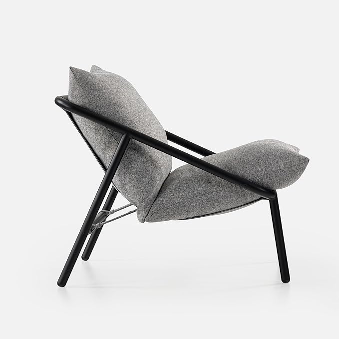 ZINUS Ada Sling Accent Chair, Metal Framed Armchair with Shredded Foam Cushioning, Light Grey - LeafyLoom
