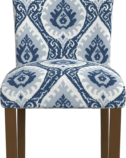 HomePop Classic Parsons Dining Chairs, Pack of 2, Blue Ikat Medallion Print - LeafyLoom